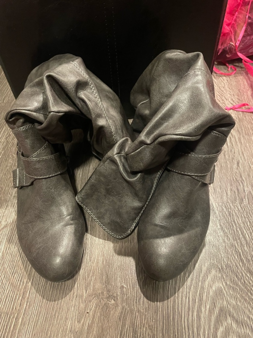 Women’s Slouchy Ankle Boots in Charcoal Gray - Classic Casual Style